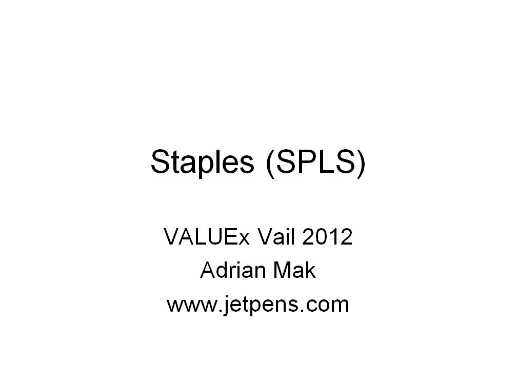 Staples (SPLS) by Adrian Mak
