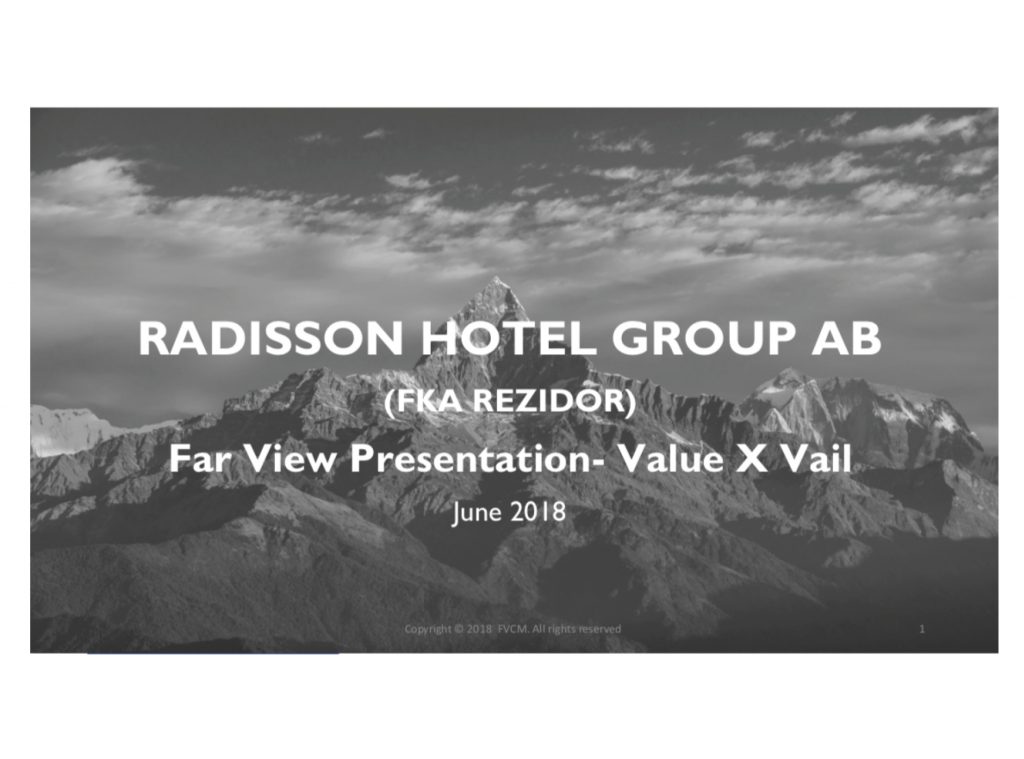 Radisson Hotel Group (RADH) - ValueXVail 2018